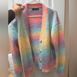 Soft Pastel Rainbow Stripe Women's Sweater